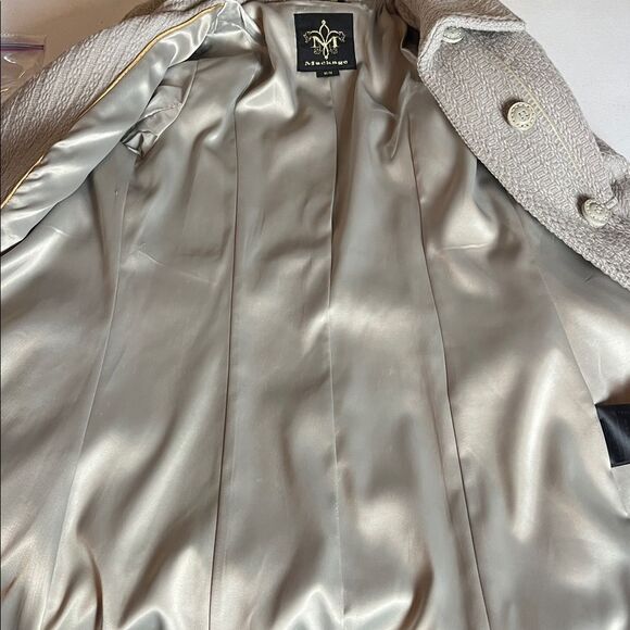 Vintage Mackage Wool Gray Button Up Coat with Bell Sleeves - Picture 3 of 15